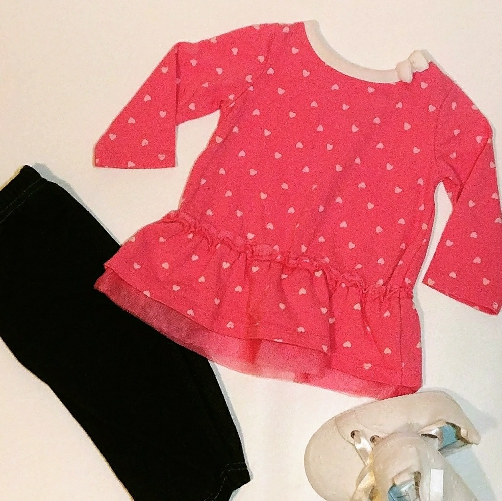 Cherokee heart shirt AND Bon bebe leggings SET Gir